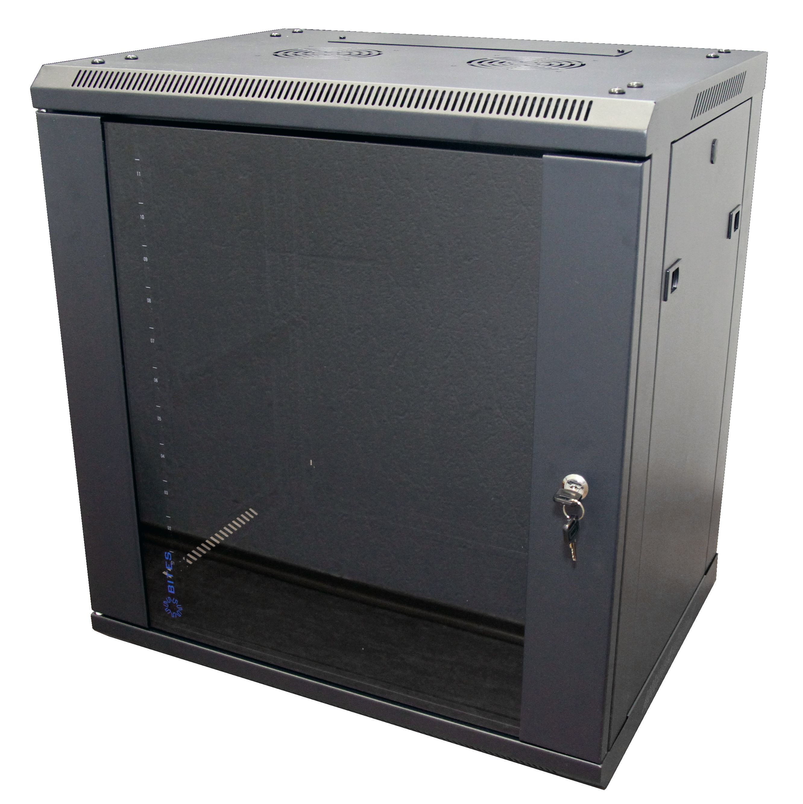 Телекоммуникационный шкаф настенный 19", 12U, 600x450, 5bites TC6401-12B, черный