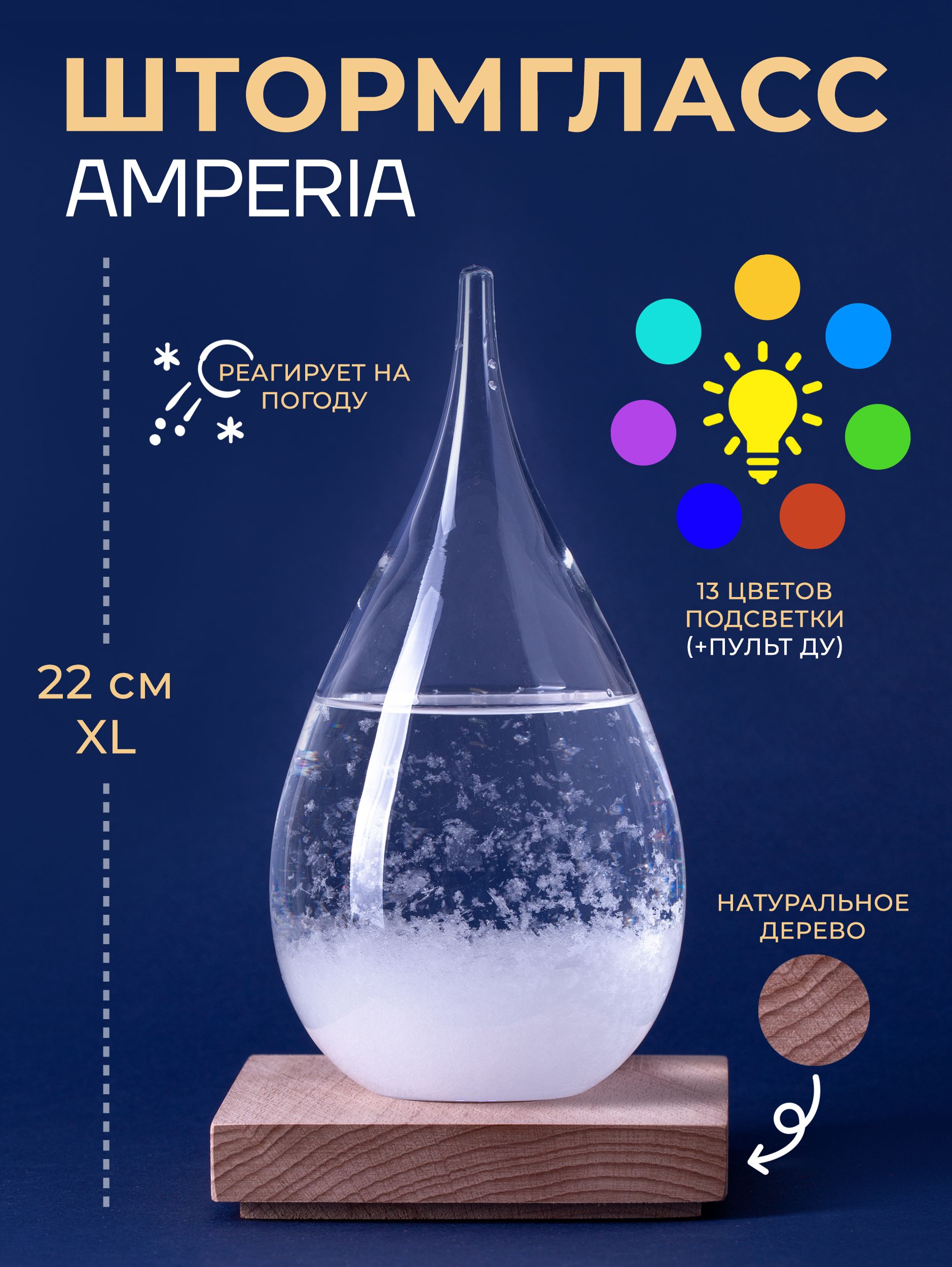 Барометр Amperia Штормгласс, Фицроя купить по выгодной цене в  интернет-магазине OZON (212486788)