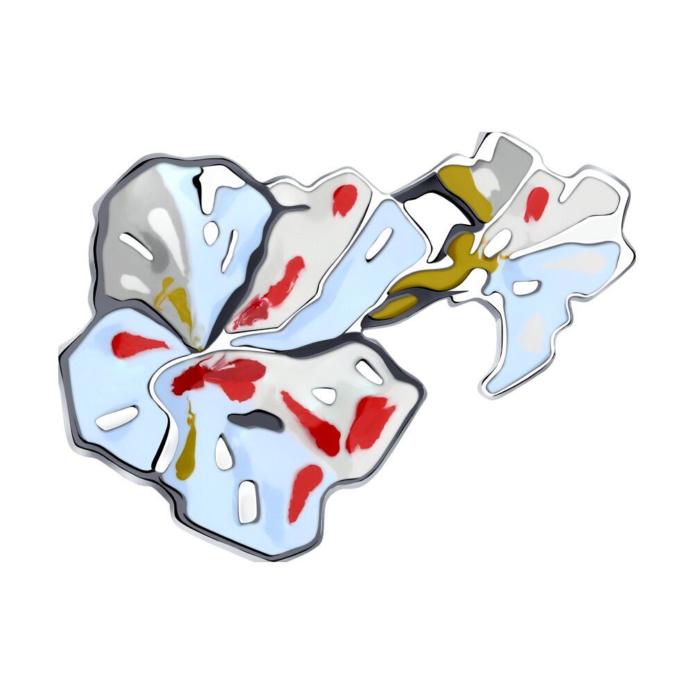 SOKOLOV, Брошь из серебра с эмалью, 94040289, декоративные, 925 проба