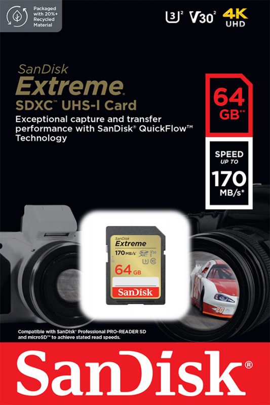 Карта памяти sandisk sdxc 128gb extreme pro uhs i v30 u3