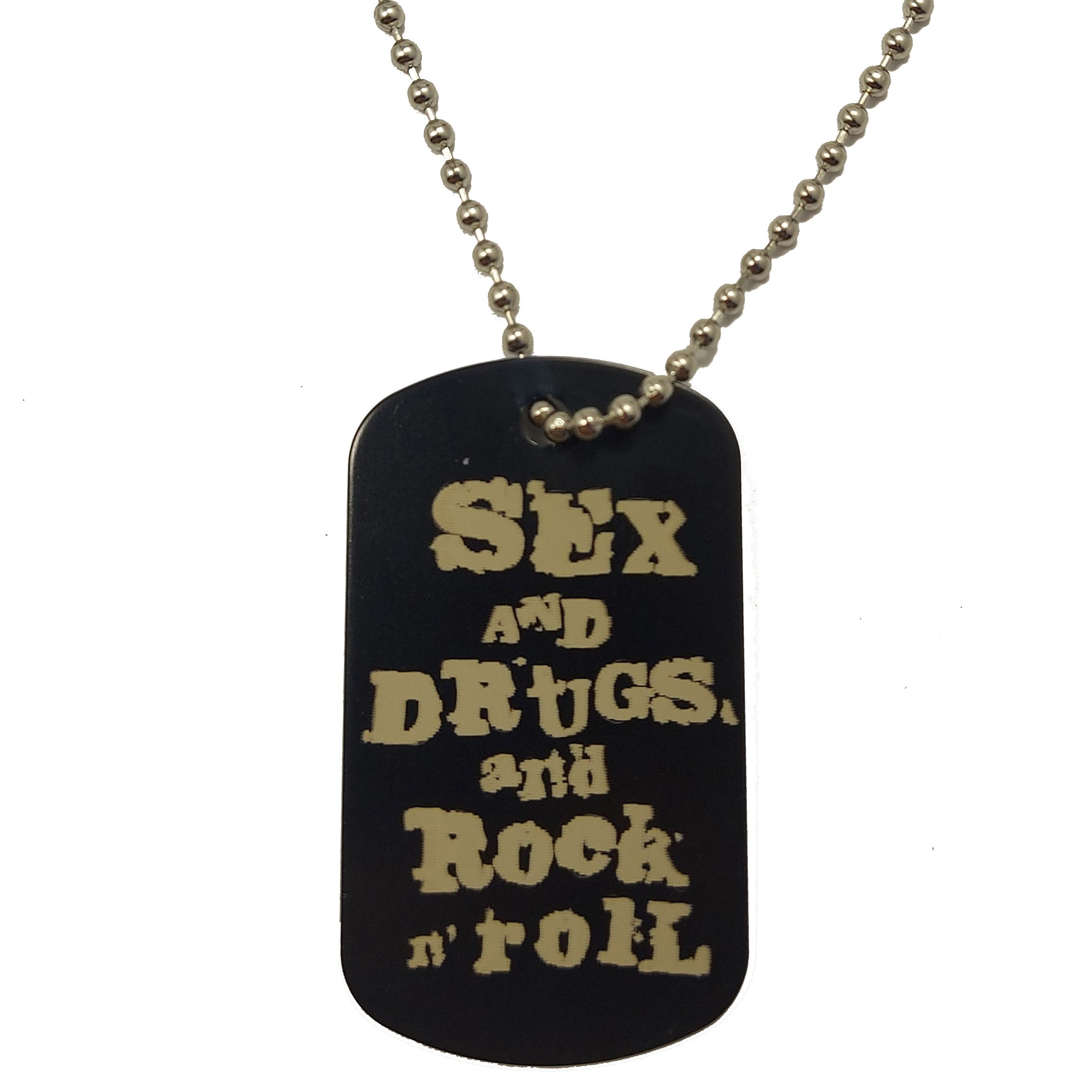 Жетон Sex Drugs and Rock на цепочке