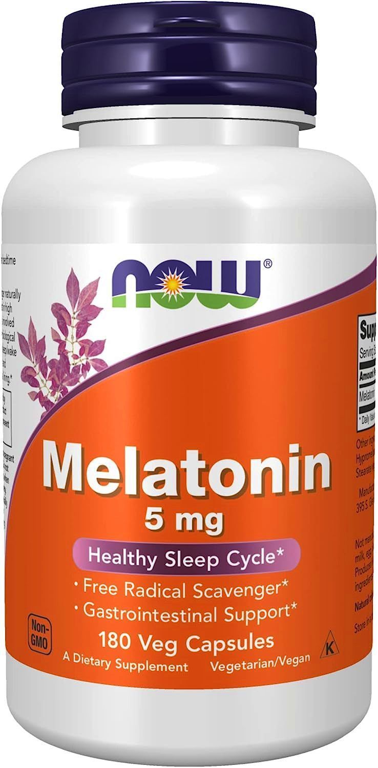 NOWMelatonin5mg180Veg.Caps/Мелатонин5мг.180капсулNOWСША/Длявосстановлениясна,нервнойсистемы