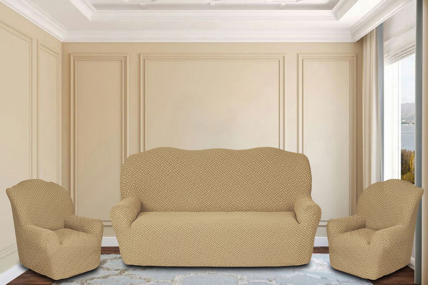 Комплект мебели диван и 2. Чехол на диван Картекс жаккардовый. Еврочехол на 3-х местный диван жаккард. Жаккардовые еврочехлы Картекс. Еврочехол на диван + кресла жаккард.