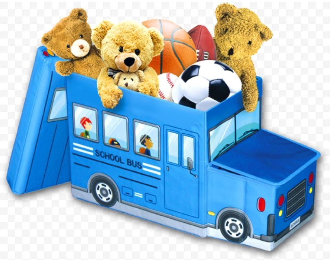 Короб для хранения игрушек автобус, 2 отделения (55х25×25 см)
