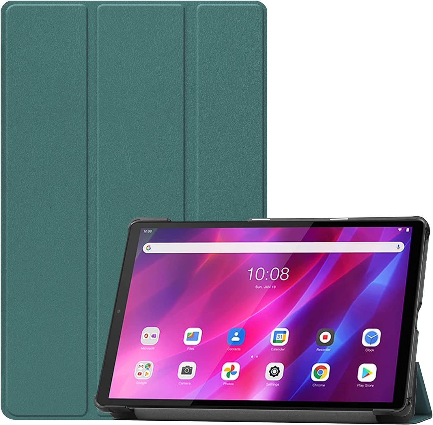 Умный чехол для Lenovo Tab K10 2021 года, 10.3 дюйма /TB-X6C6F, TB-X6C6X, темно-зеленый