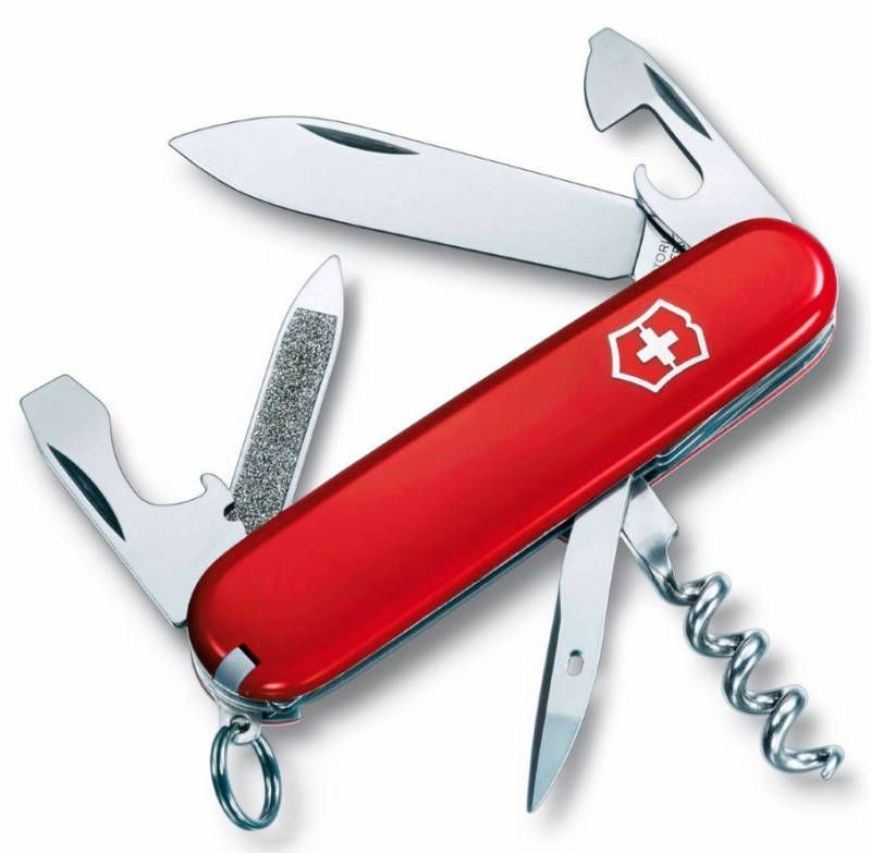 Нож перочинный Victorinox Sportsman (0.3803) 84 мм, 13 функций, красный , картонная коробка