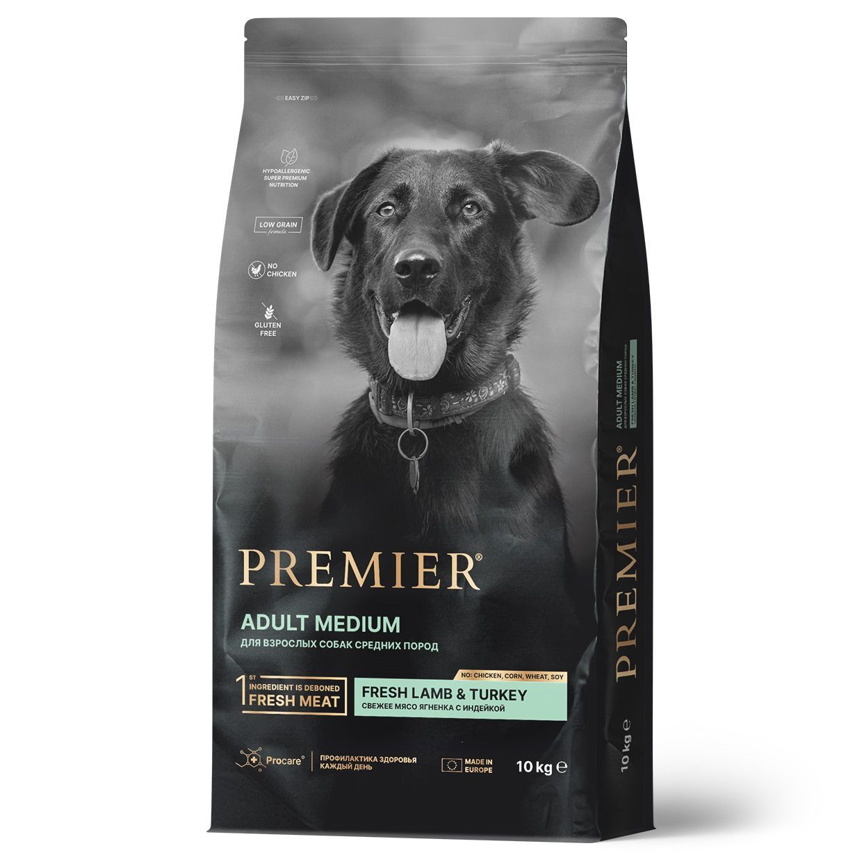 Premier Dog Lamb&Turkey ADULT Medium (Свежее мясо ягненка с индейкой для собак средних пород) 10 кг