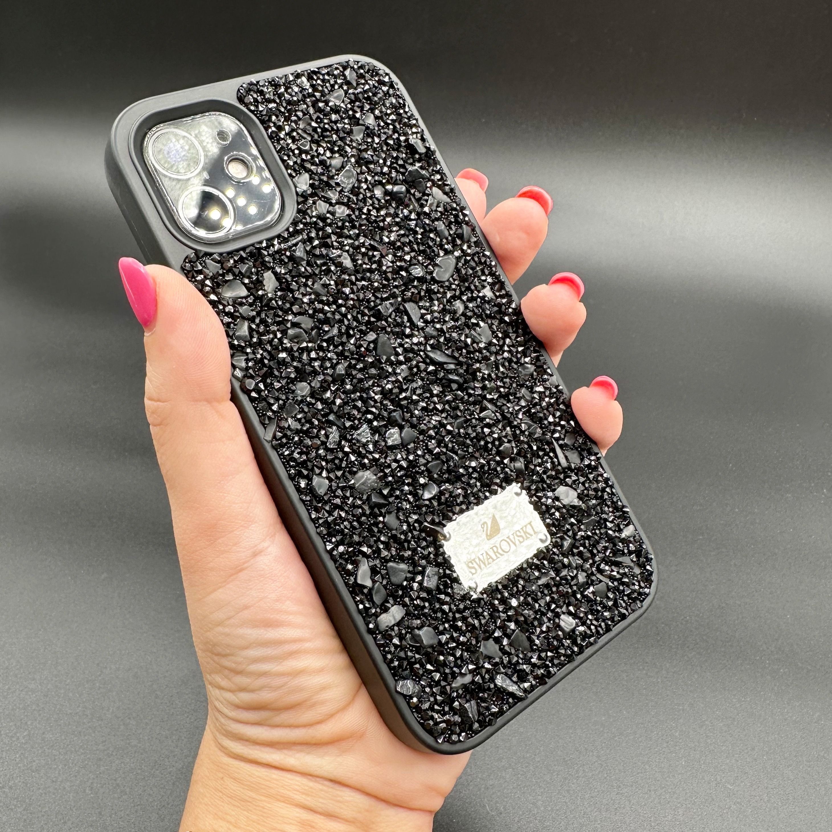 Чехол для телефона SWAROVSKI iphone 11, силикон и камни Черного цвета -  купить с доставкой по выгодным ценам в интернет-магазине OZON (990207639)