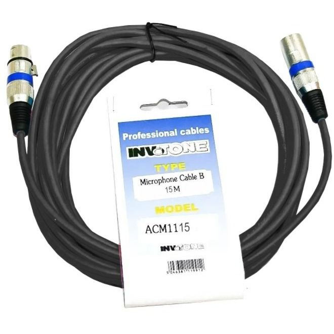 Invotone Аудиокабель XLR/XLR, 15 м, черный