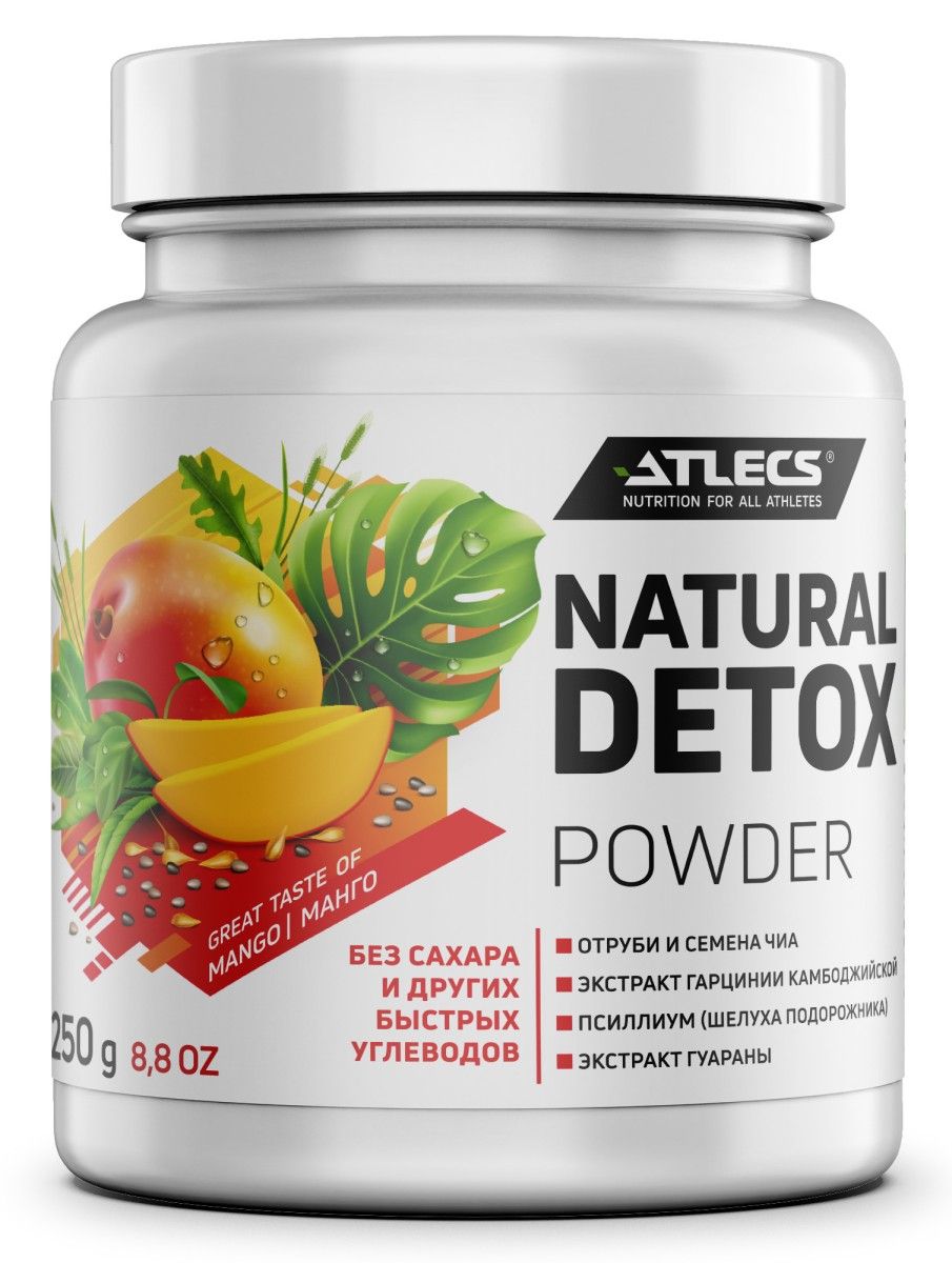 Улучшение пищеварения Atlecs Natural Detox, 250 g, <b>манго</b>.