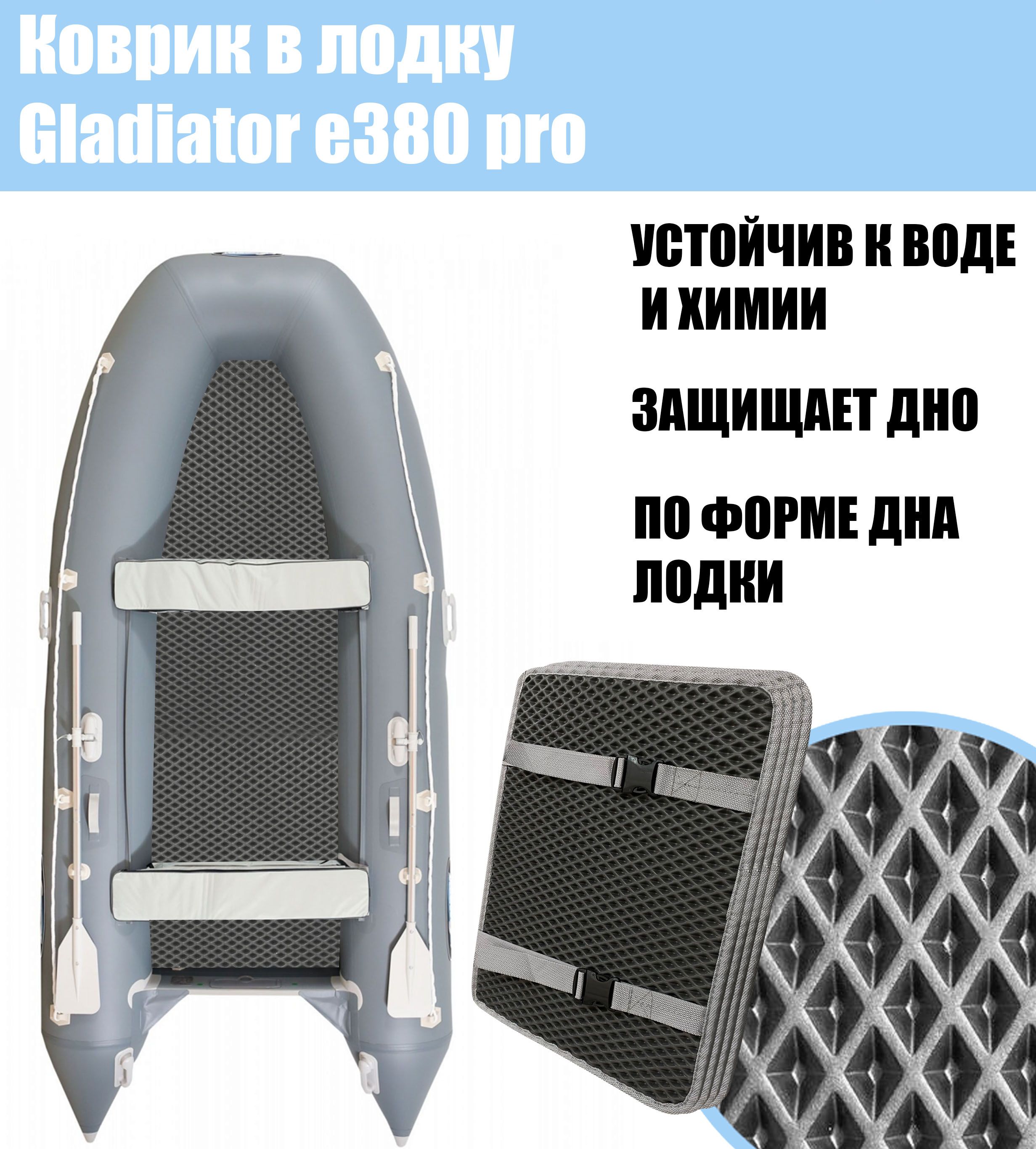 Коврик EVA в лодку Gladiator e380 pro / Гладиатор е380 про