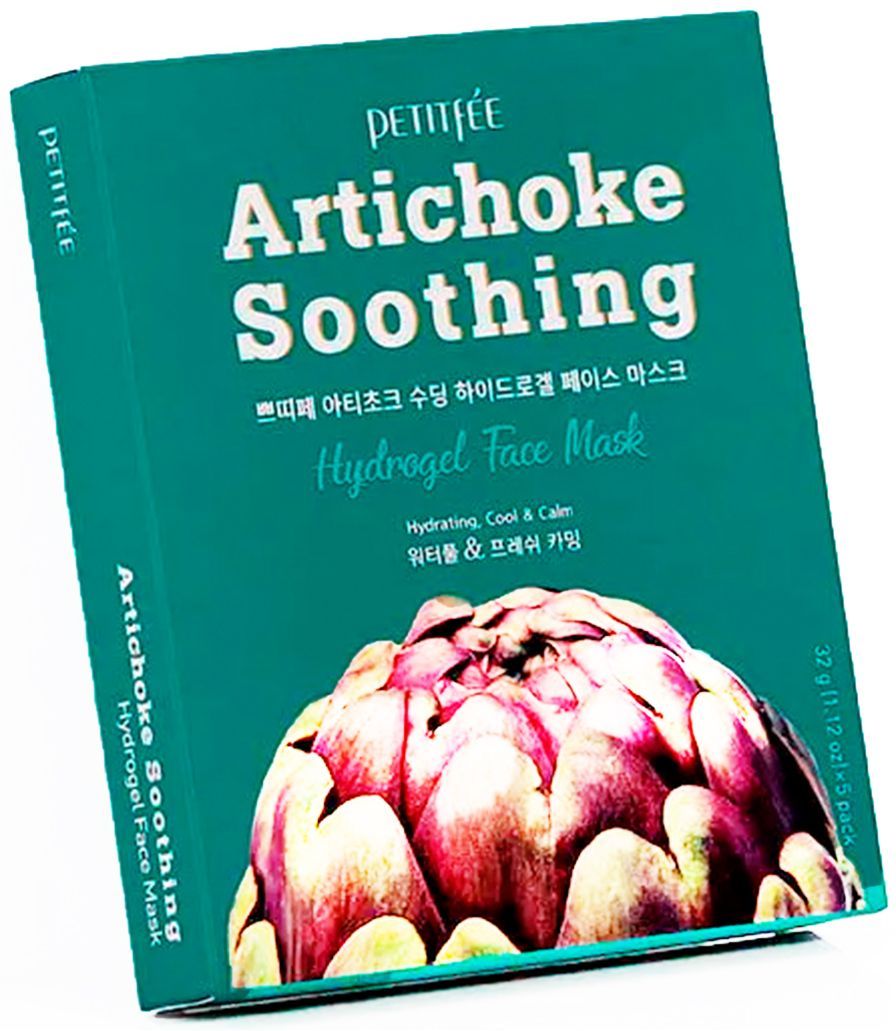 PETITFEE НАБОР Увлажняющая маска для лица Корея гидрогелевая с АРТИШОКОМ Artichoke Soothing Hydrogel Face Mask (набор 5 шт)