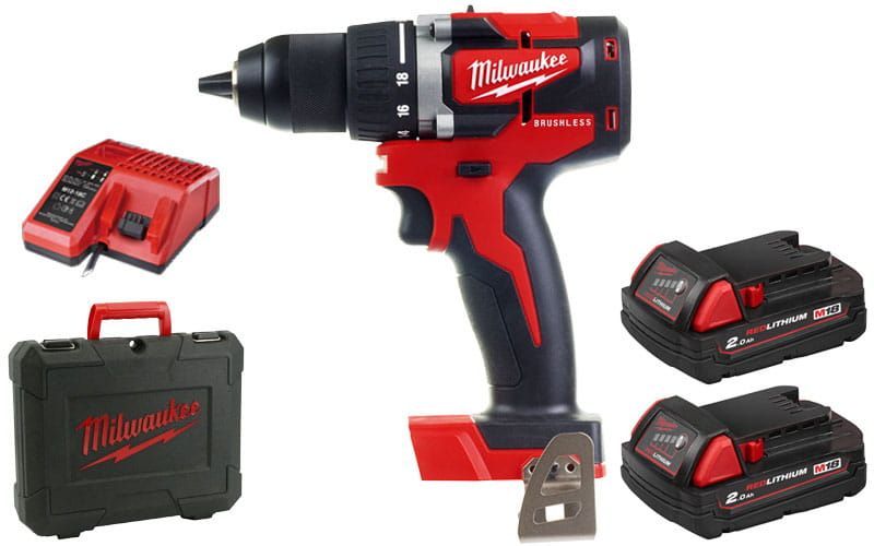 Milwaukee бесщеточный. Дрель-шуруповерт аккумуляторная m18 bdd-202c (li-ion2ач) milwaukee 4933443555. шуруповерт милуоки м18. аксессуары milwaukee.