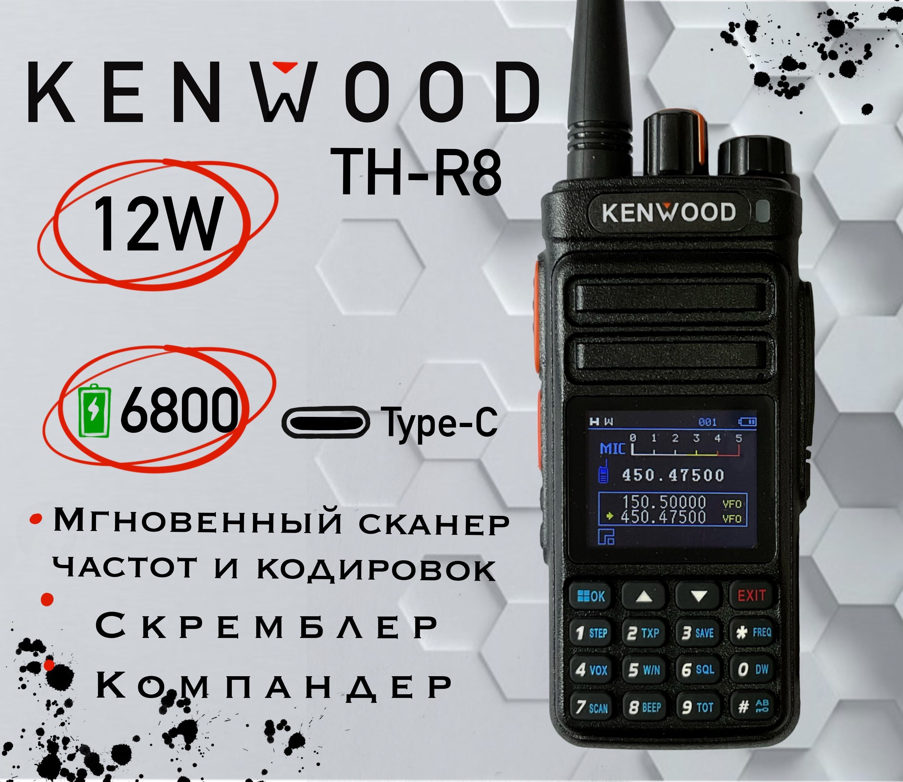 Радиостанция Kenwood TH-R8 Dual, 500 каналов - купить по доступным ценам в  интернет-магазине OZON (1083389706)