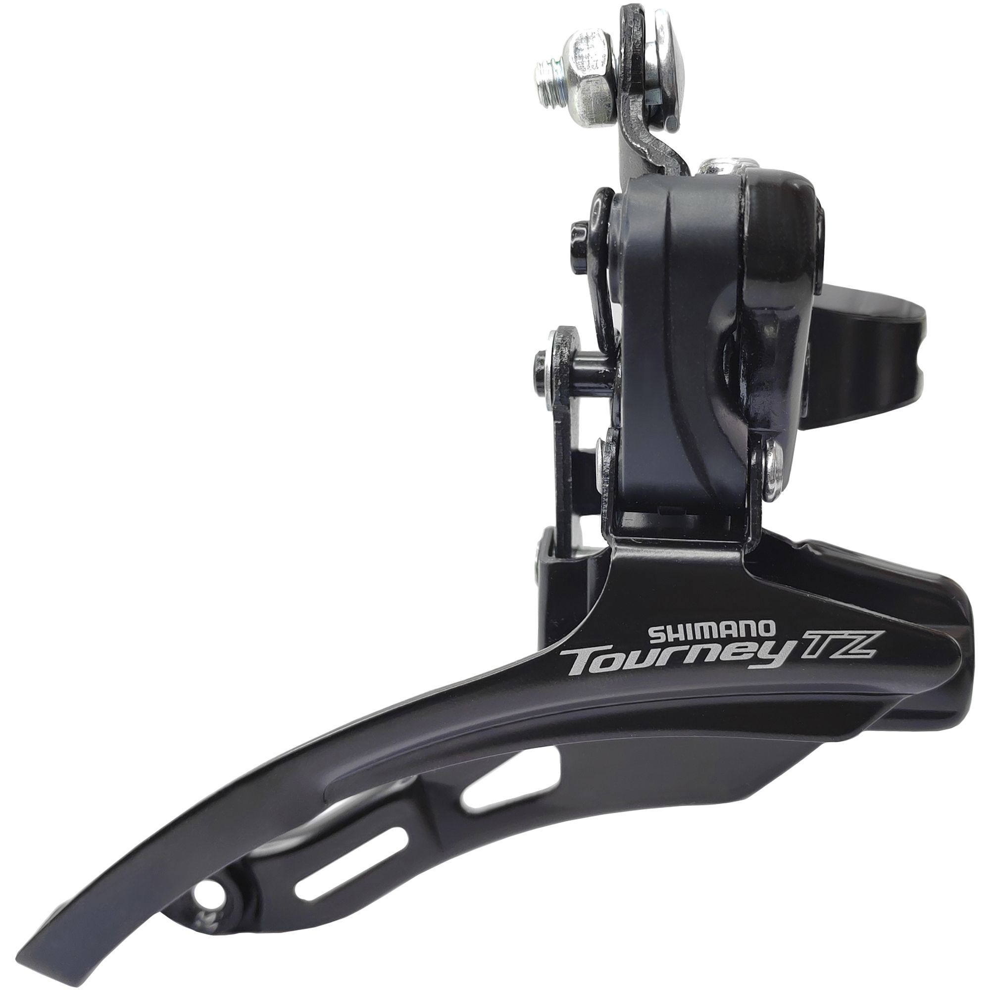 Shimano Переключатель скоростей для велосипеда передний FD-TZ500, нижняя тяга, хомут 31.8 мм, макс звезда 42Т, черный — Товары для велоспорта