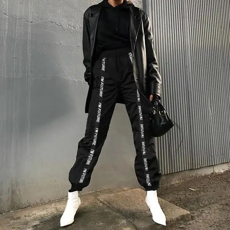 Leather Baggy Pants Street Style