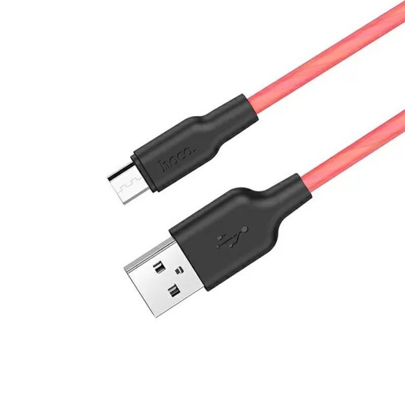 hoco Кабель питания micro-USB 2.0 Type-A/USB 2.0 Type-A, 1 м, черный, красный