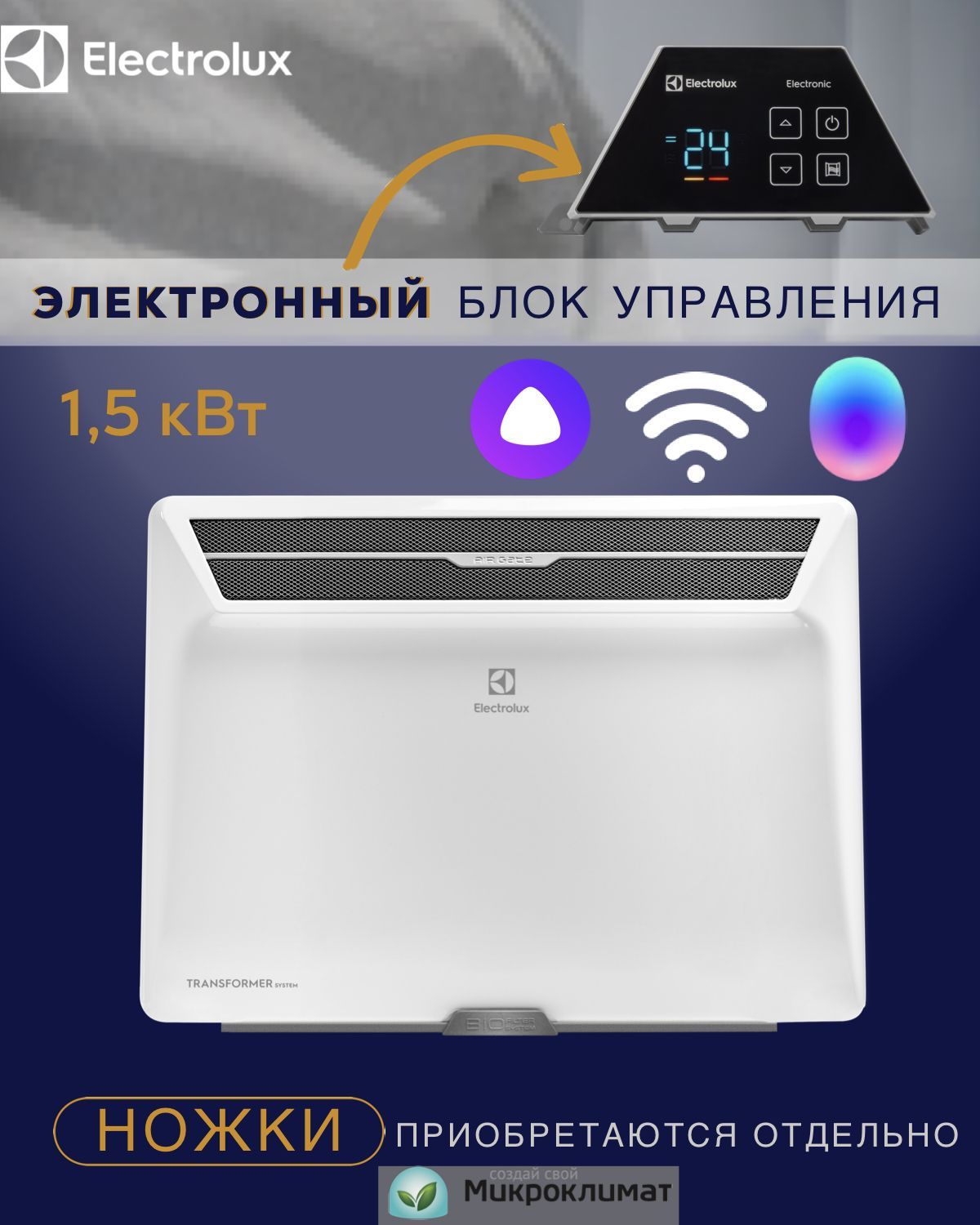 Обогреватель Electrolux ECH/AG2CS electro_Комплект без ножеk_micro купить  по выгодной цене в интернет-магазине OZON (869144480)