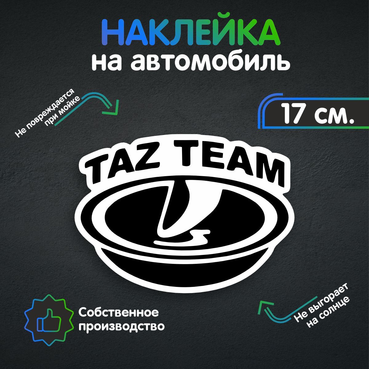 Наклейки на автомобиль - Taz Team 17х12 см - купить по выгодным ценам в  интернет-магазине OZON (258989361)