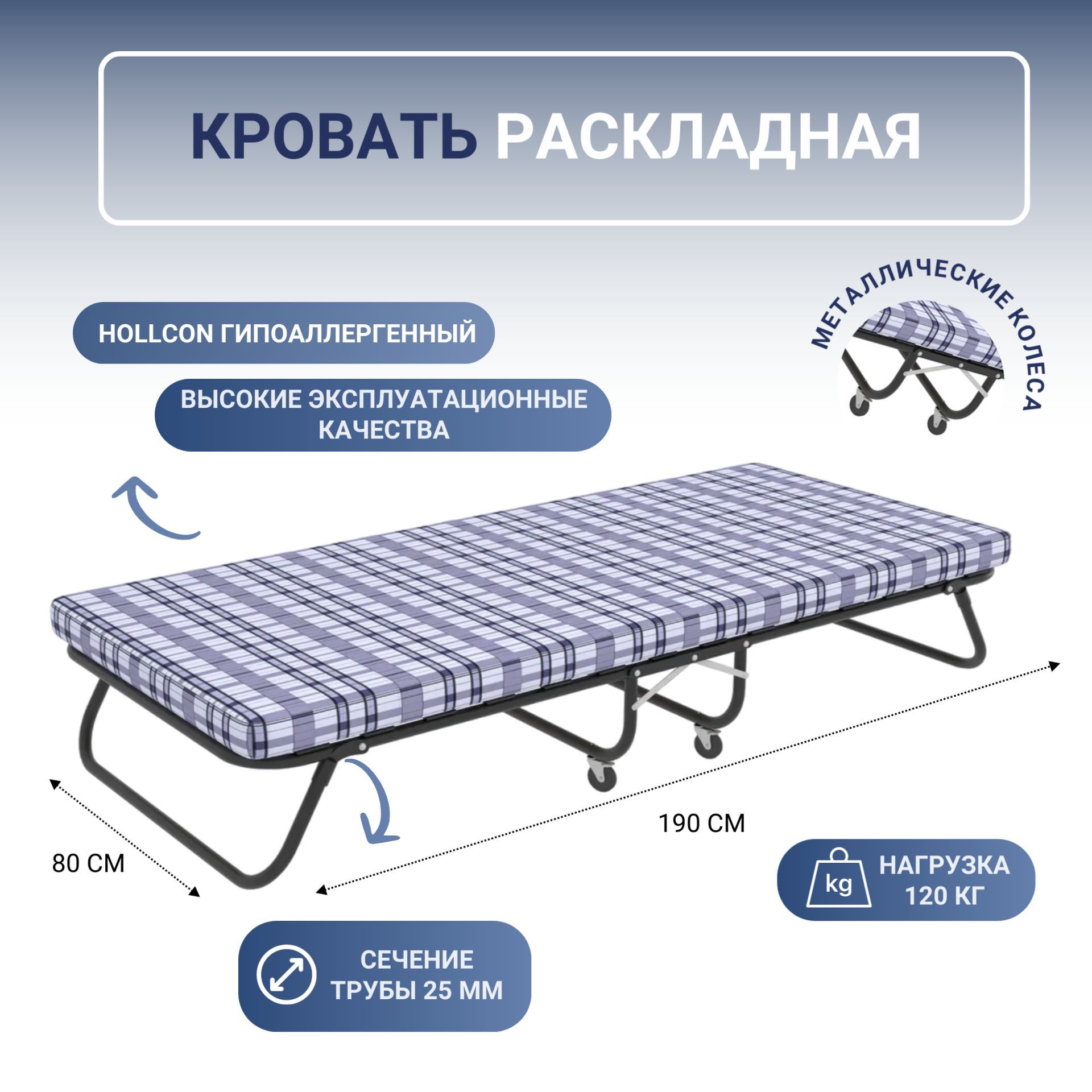 Размер односпальной раскладушки