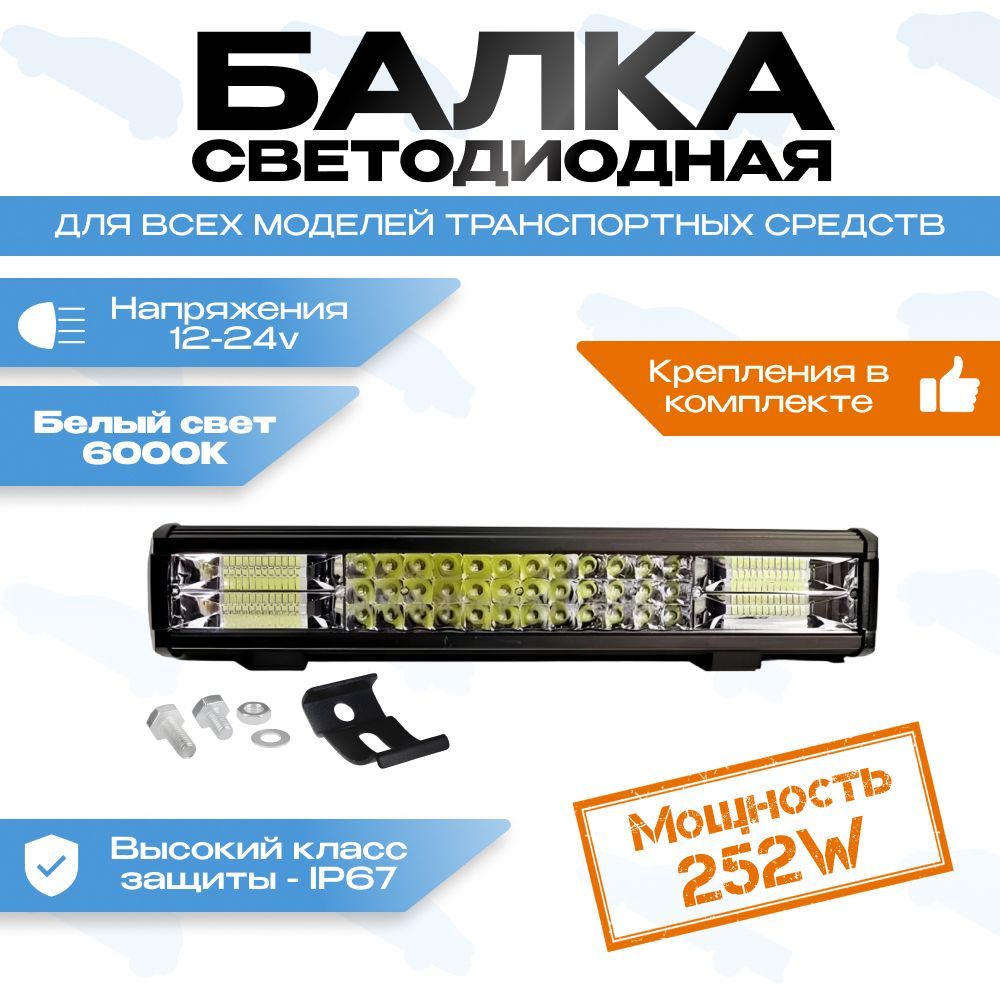 Cветодиоднаяфара/балка252w12-24в1шт