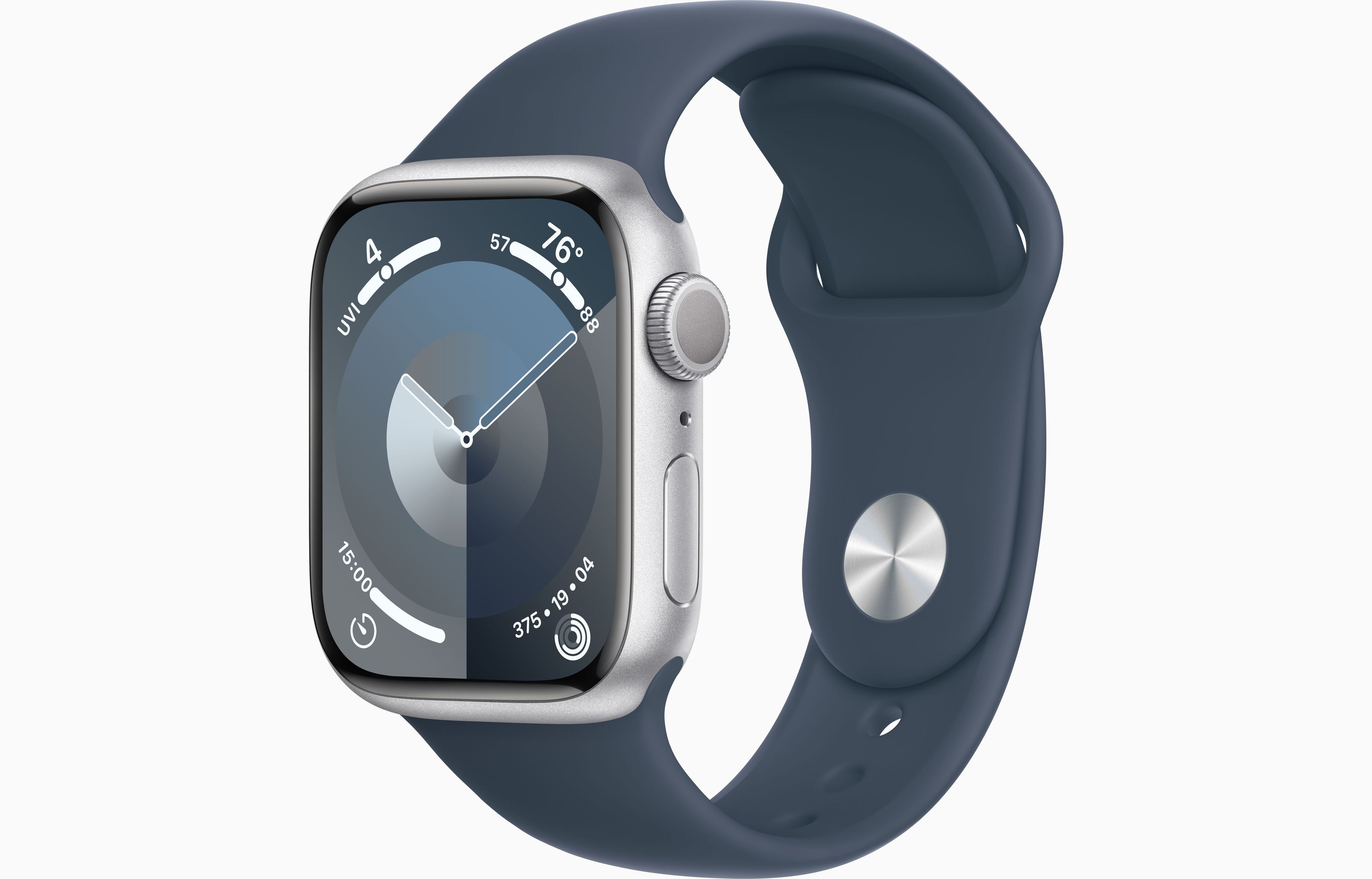 Смарт-часы Apple Watch Series 9 GPS 45mm A2980 серебристый корпус (Silver)  с ремешком 