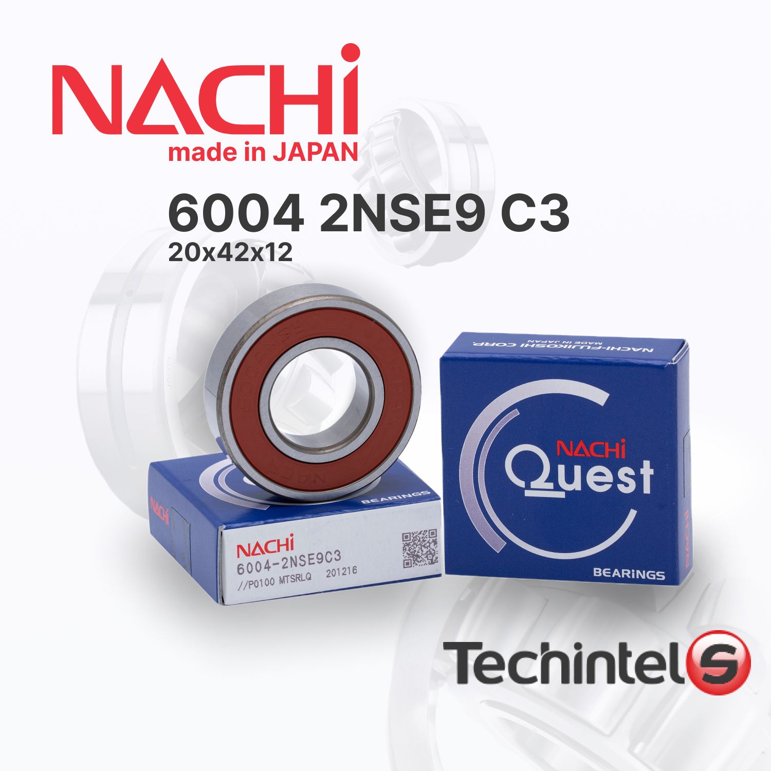 Подшипник NACHI 6004 2NSE C3 (2RS) 20х42х12