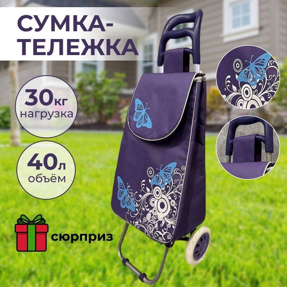 Сумкатележканаколесаххозяйственная,40л,Фиолетовая,158