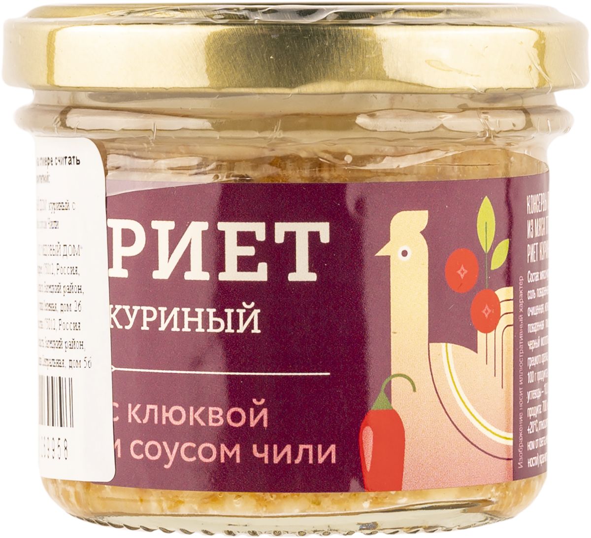 Риет с клюквой соусом чили Медовый дом из курицы с/б, 100 г (в заказе 1  штука)