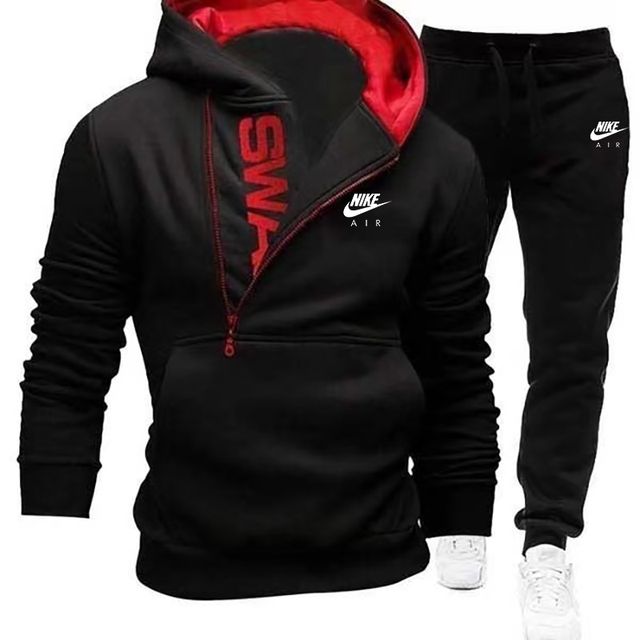 Nike jogging suit black best sale