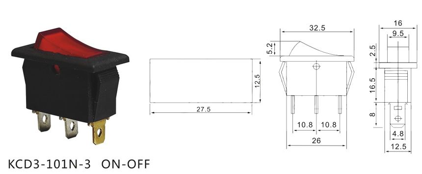 Kcd4 16a 250v 4 контакта схема подключения