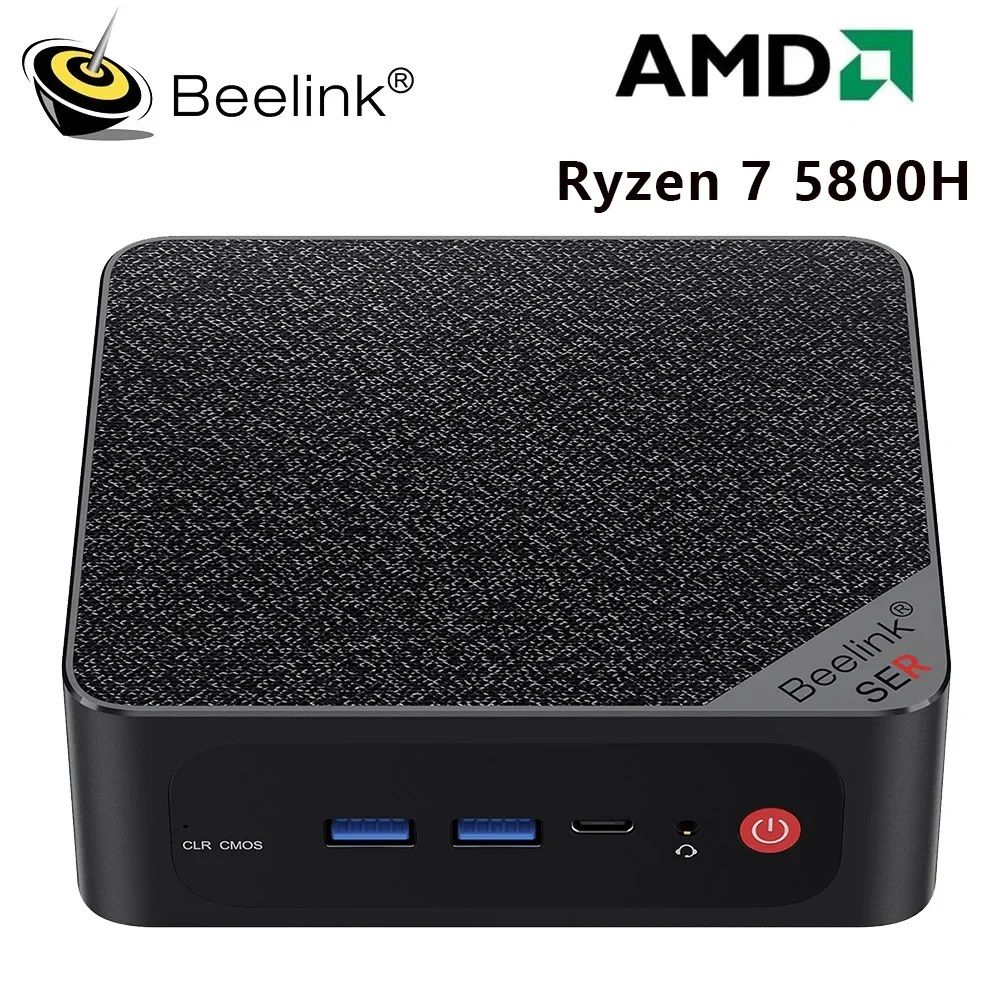 BeelinkМини-ПКSER55560U16+1024(AMDRyzen75800H,RAM32ГБ,SSD1024ГБ,AMDRadeonGraphics,Windows11Pro),SER5MAX5800H32+1024,черныйматовый