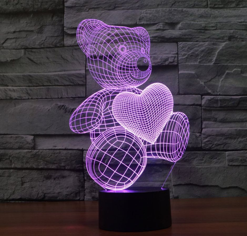 Lighting gifts. 3d светильник led Lamp ночник с 3d-эффектом. 3d светильник мишка с сердцем. Акриловая 3d светодиодная осветительная лампа, Алибаба. 3d светильник «ночная кошка».