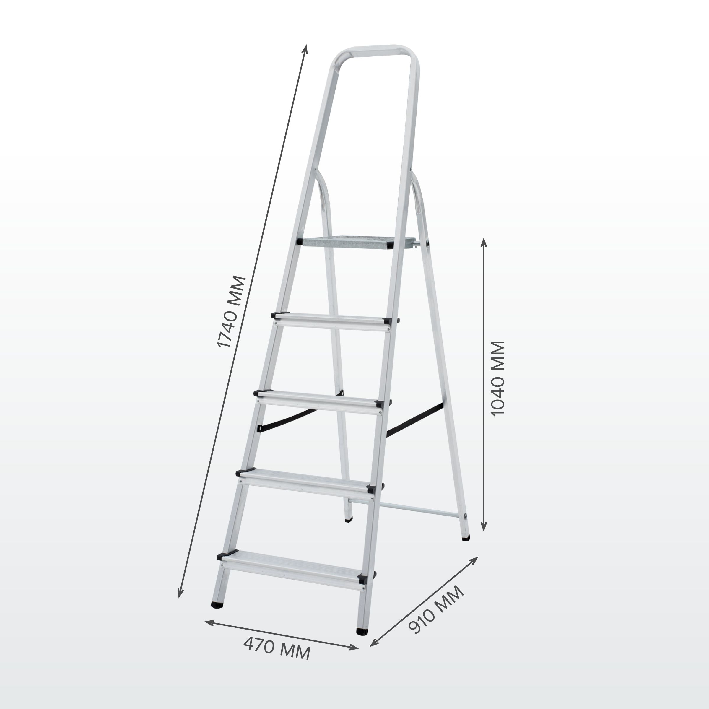 Стремянка5ступенейNV1110105алюминиевая,НоваяВысота.