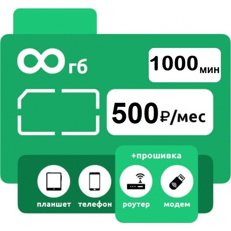 SIM-карта БЕЗЛИМИТНЫЙ ИНТЕРНЕТ (ВСЯ РОССИЯ) (Вся Россия)