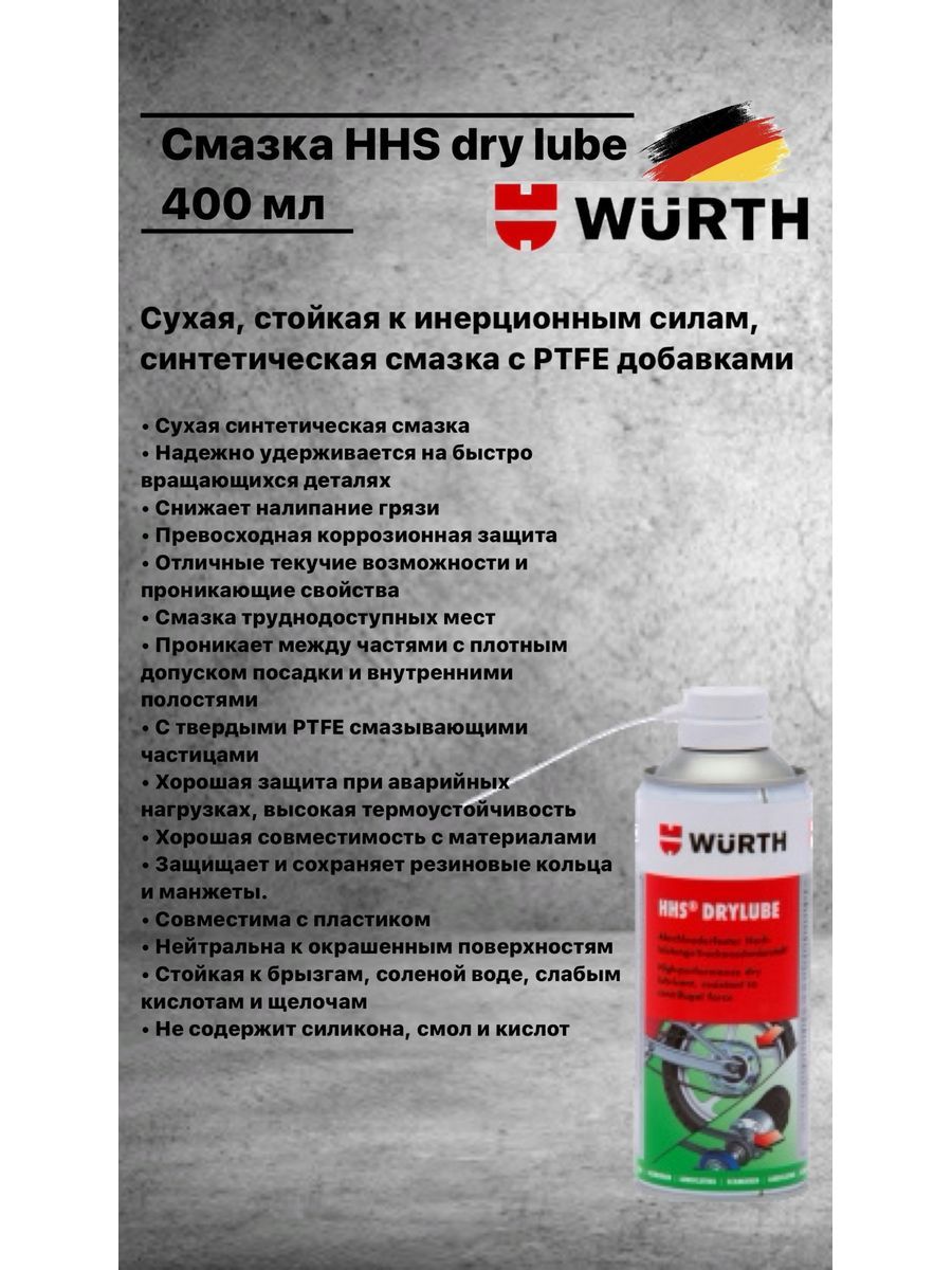 Wurth ptfe. HHS Lube Wurth
