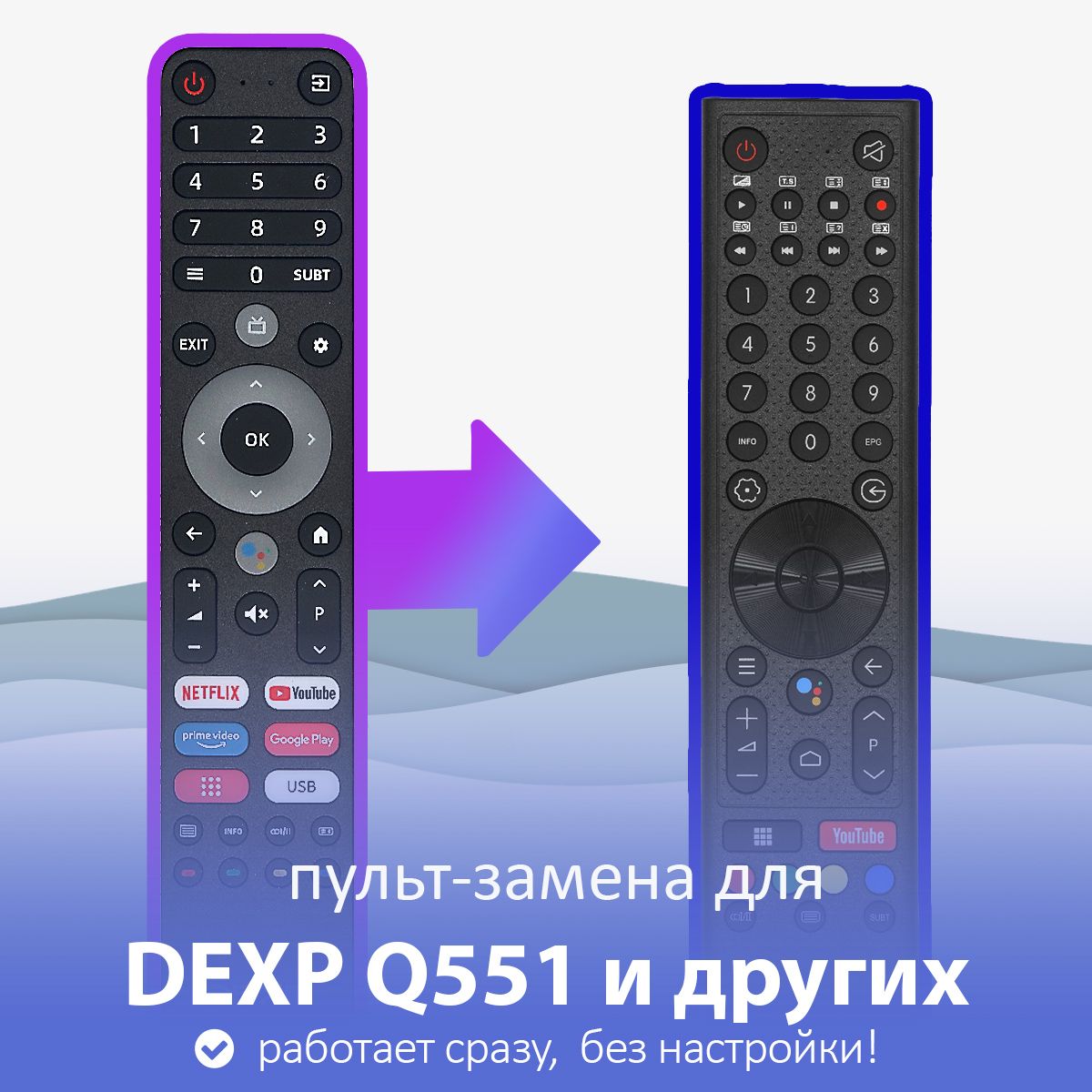 Пульт ДУ HUAYU пульт-замена для DEXP Q551 и других 2 - купить по выгодной  цене в интернет-магазине OZON (1358014522)