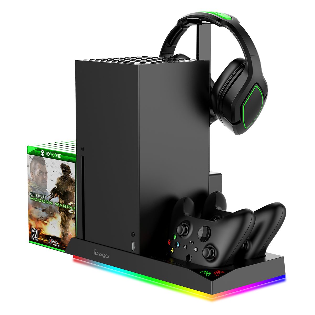 Многофункциональная RGB подставка для Xbox Series X + 2 аккумулятора 1400  мА iPega - купить по выгодной цене в интернет-магазине OZON (1361775326)