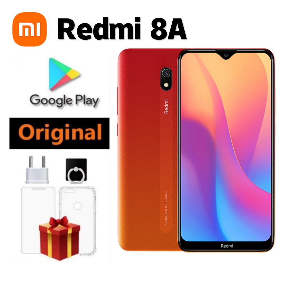 XiaomiСмартфонОригинальныйRedmi8A4ГБ64ГЬ5000mAhаккумулятормобильноготелефонаSnapdargon43912MPкамера4GСмартфонGlobal4/64ГБ,красный