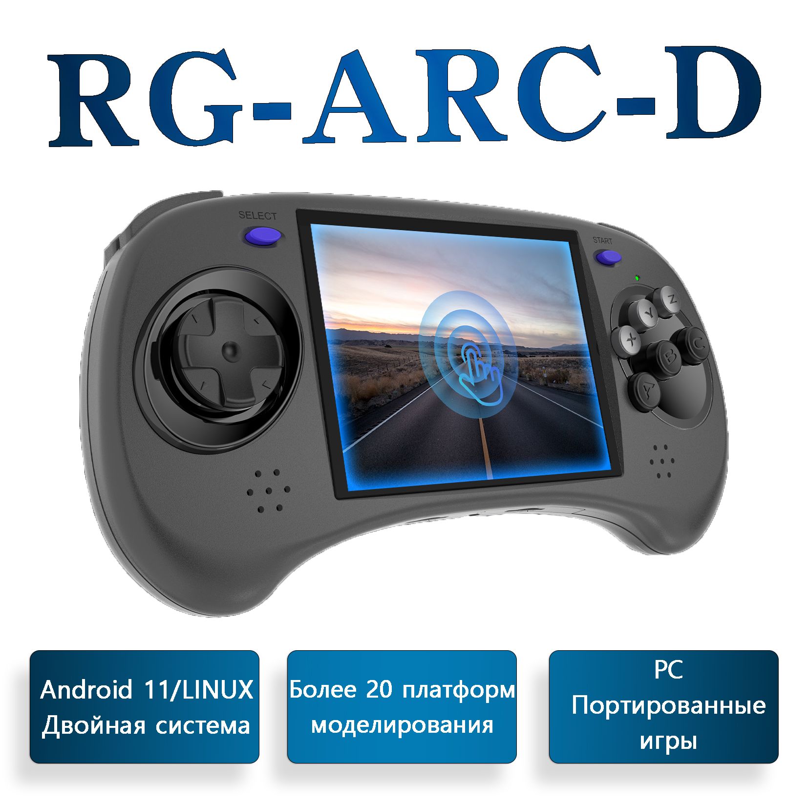 Портативная игровая консоль Anbernic RG ARC-D, 4-дюймовый экран IPS, Linux/ Android 11 с открытым исходным кодом, две системы, портативный  видеосимулятор в стиле ретро - купить с доставкой по выгодным ценам в  интернет-магазине OZON (