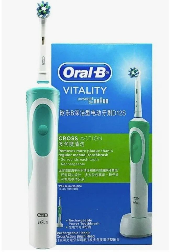 Oral-B Электрическая зубная щетка CrossAction, зеленый