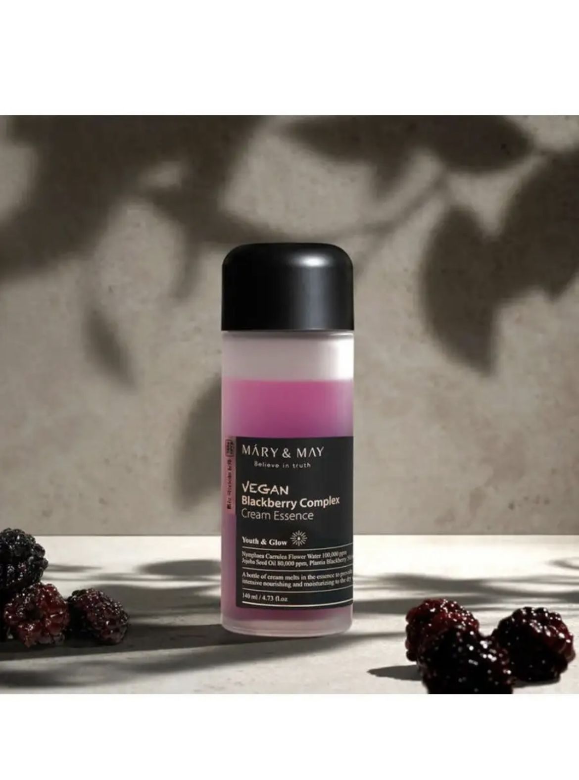 Крем эссенция для лица. Mary&May Vegan BLACKBERRY Complex Cream Essence 140ml. Крем - эссенция с ежевичным комплексом BLACKBERRY Complex Mary&May 140ml. Кремовая эссенция с экстрактом ежевики Mary&May Vegan BLACKBERRY Complex Cream Essence. Mary May Essence 140ml.