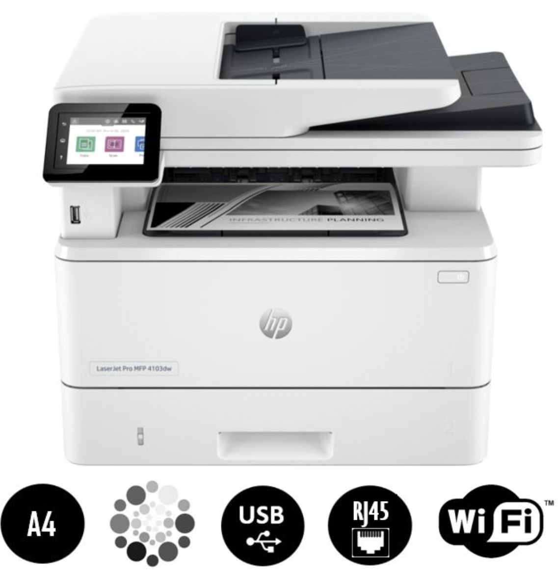 МФУ Лазерное HP LaserJet Pro 4103dw (2Z627A) купить по низкой цене в  интернет-магазине OZON (969413818)