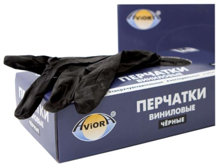 Перчатки медицинские Aviora, XL, черный #1