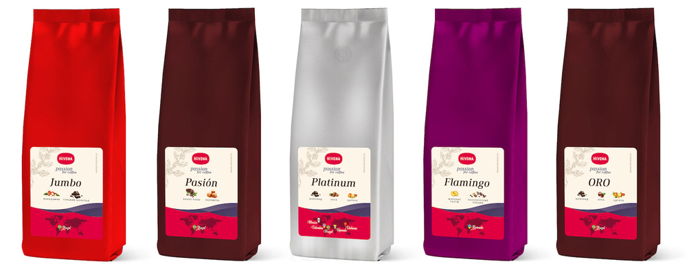 Кофе в зёрнах Nivona Premium Collection promo pack 1250g, набор из пяти сортов, арабика, робуста, средняя #1