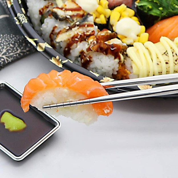 Палочки для еды роллы и суши, металл, 24 см, ТМ Segun, 2 шт, Япония  #1
