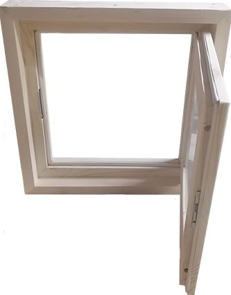 Окно для бани из массива 90*60см. 2 стекла #1