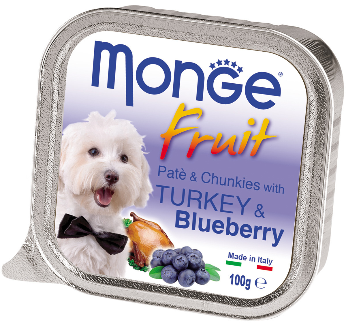 Консервы MONGE FRUIT DOG для взрослых собак паштет с индейкой и ...