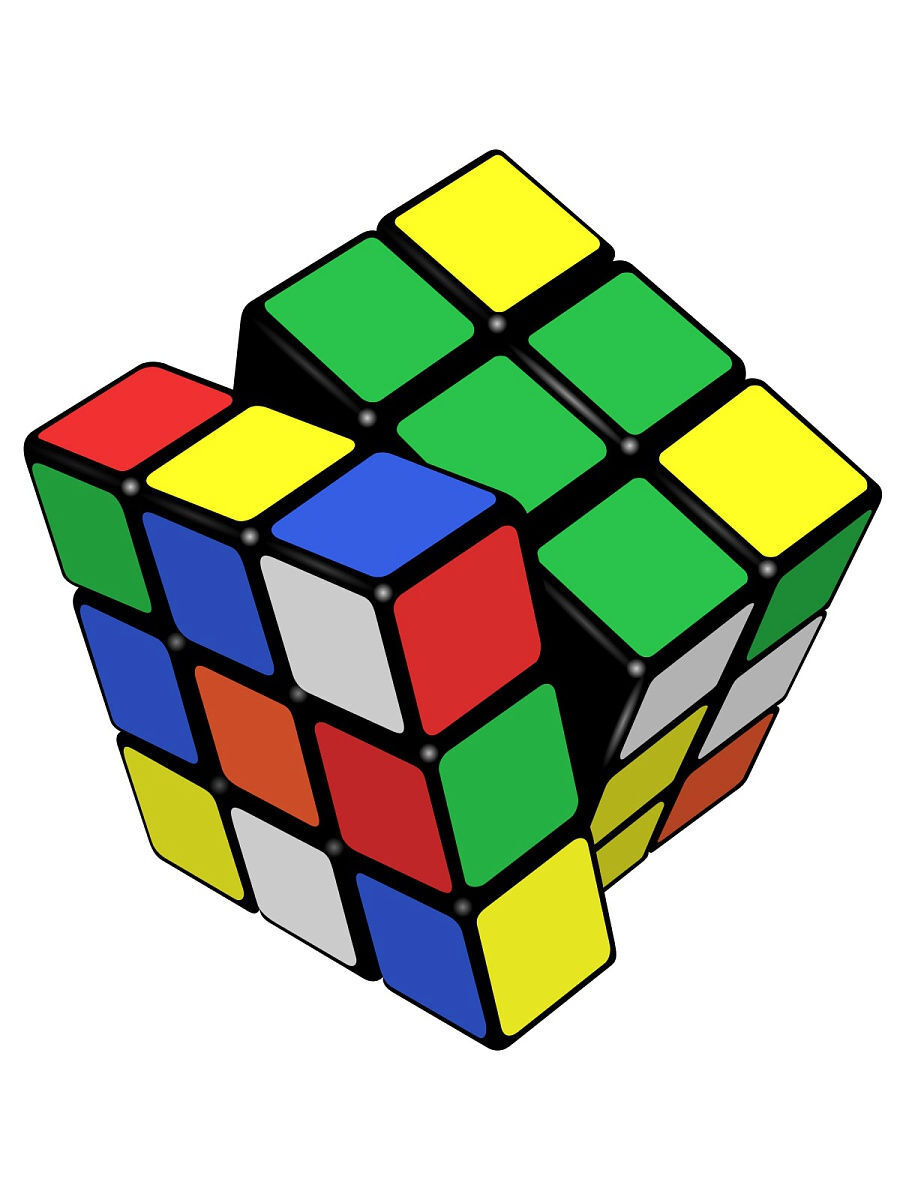 Бизнесмен собирает кубик Рубика