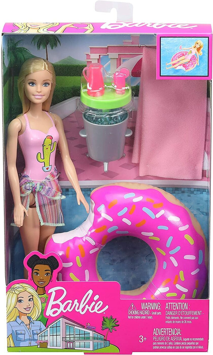 Кукла с аксессуарами, Barbie Семья, Вечеринка в бассейне, Блондинка ...